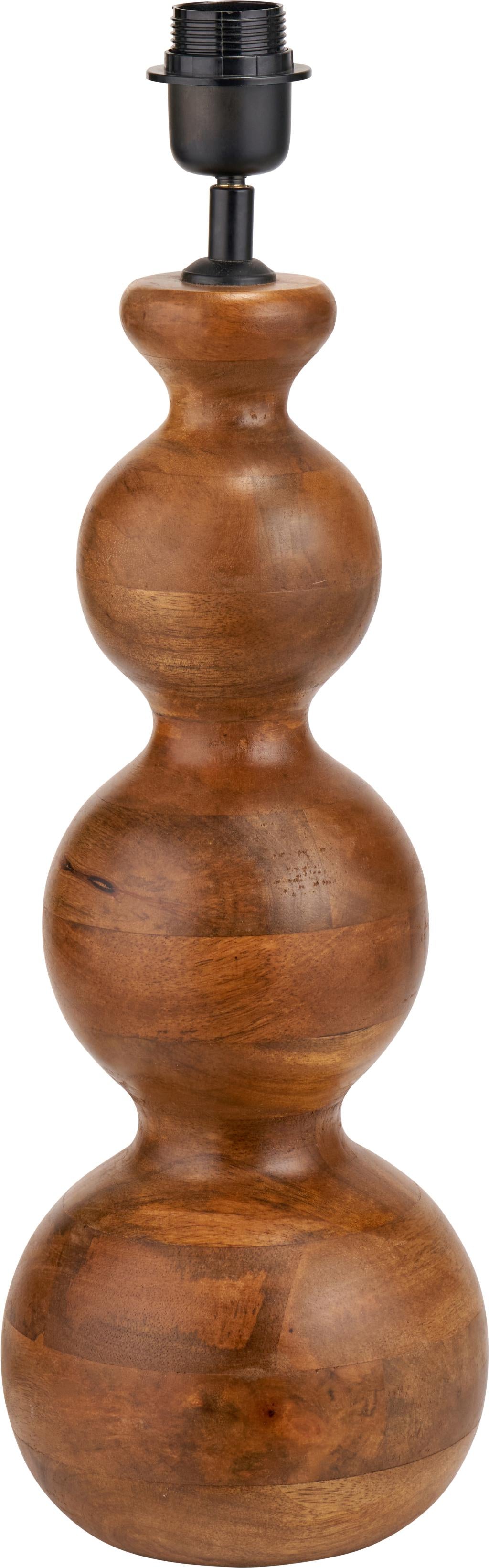 Nyari Brown Oiled Finish Mango Wood 3 Ball Design Table Lamp Base