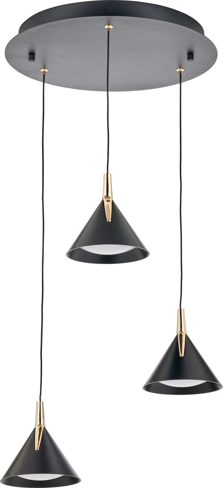 Astarion Matt Black and Gold Multi Drop LED Pendant