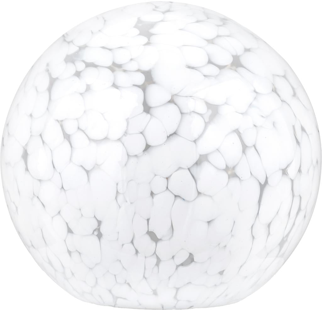 Aurora Speckled White Glass Spherical Table Lamp