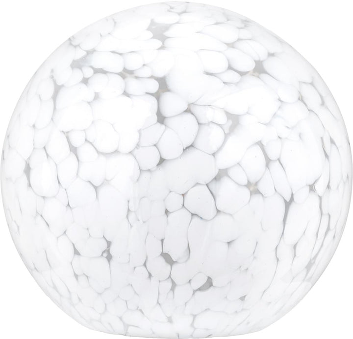 Aurora Speckled White Glass Spherical Table Lamp