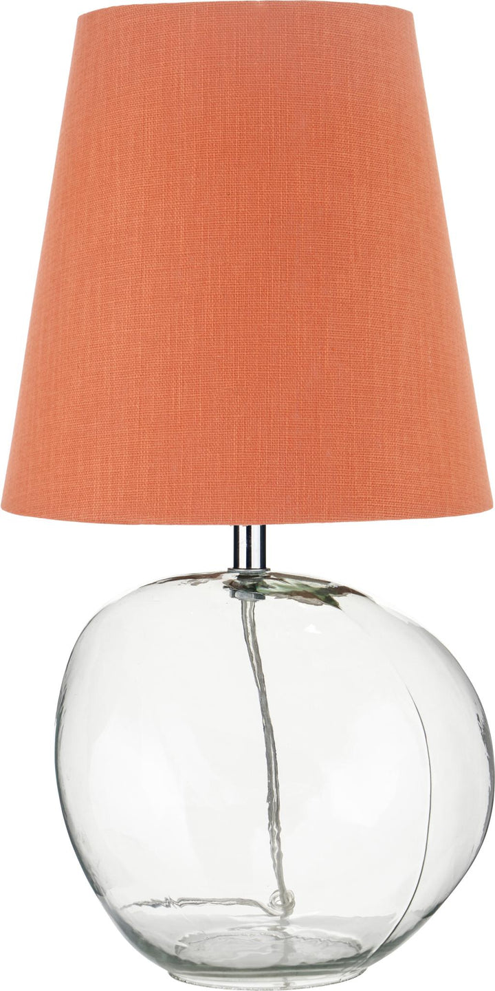 Hallie Clear Glass and Terracotta Shade Table Lamp