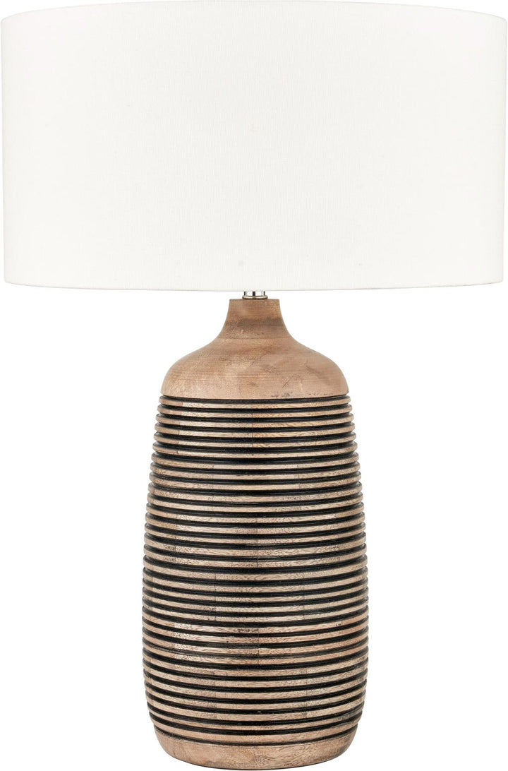 Caspian Natural Mango Wood Grooved Table Lamp