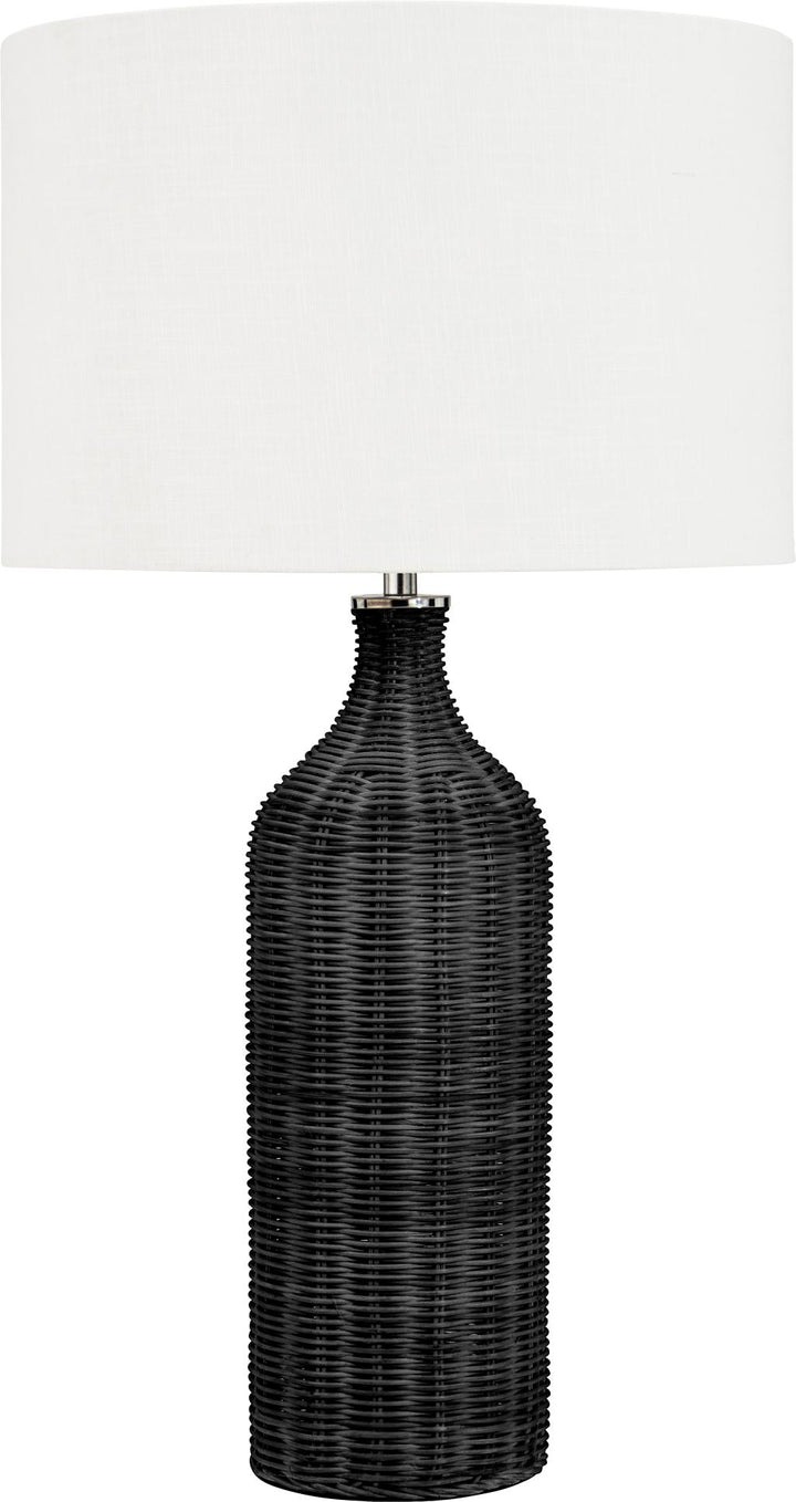 Anika Black Rattan Bottle Table Lamp