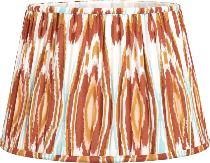 Izara 35cm Cinnamon Ikat Patterned Mushroom Pleat Tapered Shade