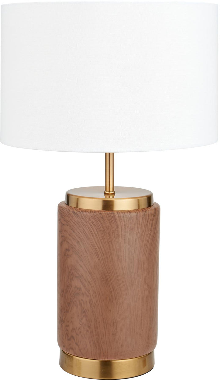 Carrara Wood Effect Ceramic Table Lamp