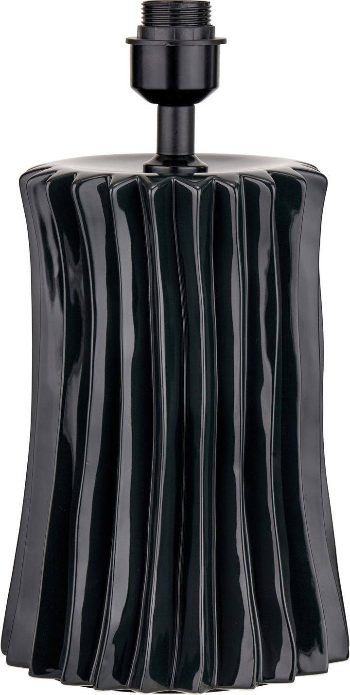 Devony Black Pleated Ceramic Table Lamp Base