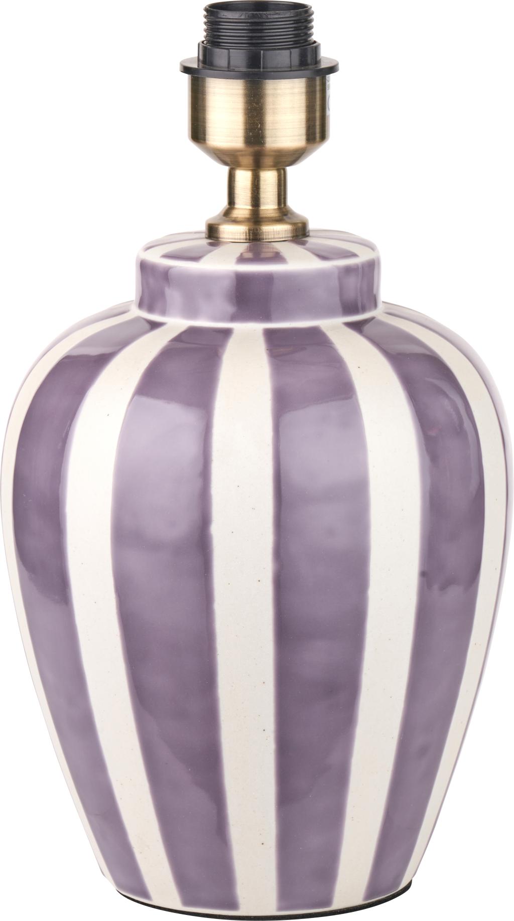 Priscilla Lilac Stripped Ceramic Table Lamp Base