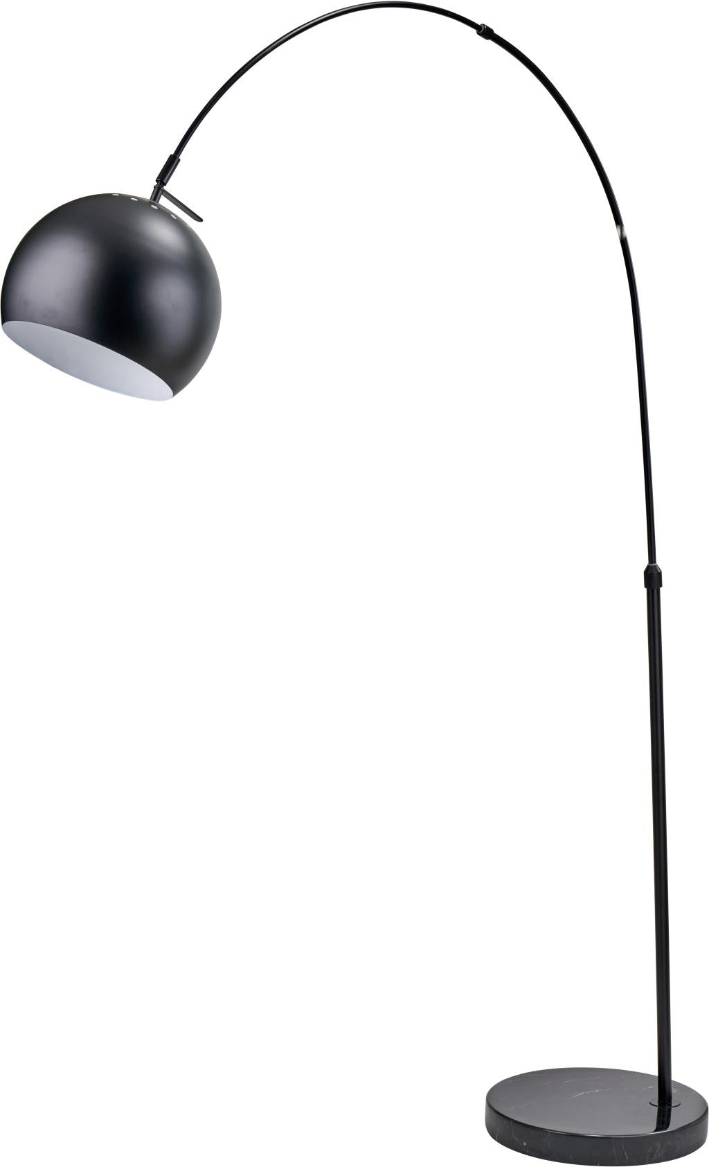 Feliciani Matt Black Metal and Black Marble Floor Lamp