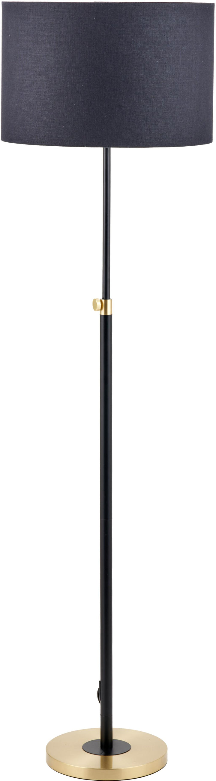 Bryce Black and Gold Metal Rise and Fall Floor Lamp