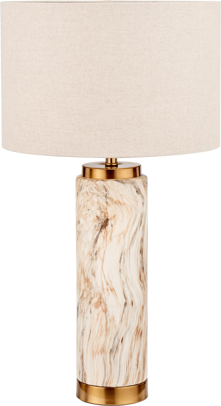 Carrara Natural Stone Effect Ceramic Tall Table Lamp