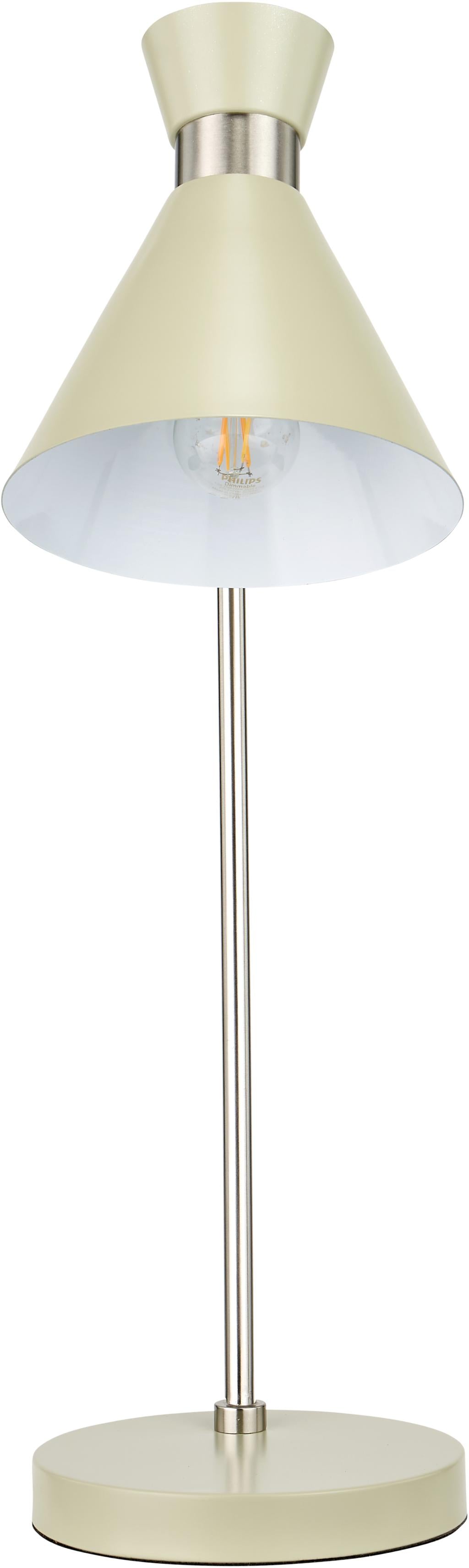 Benedict Sage and Brushed Silver Metal Table Lamp