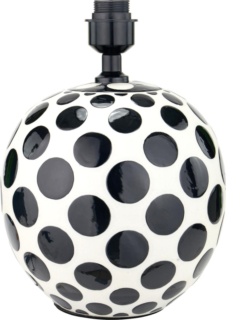 Larisa Black Polka Dot Ceramic Table Lamp Base