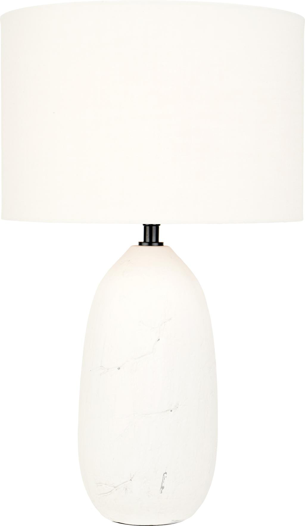 Erika White Vintage Textured Ceramic Table Lamp