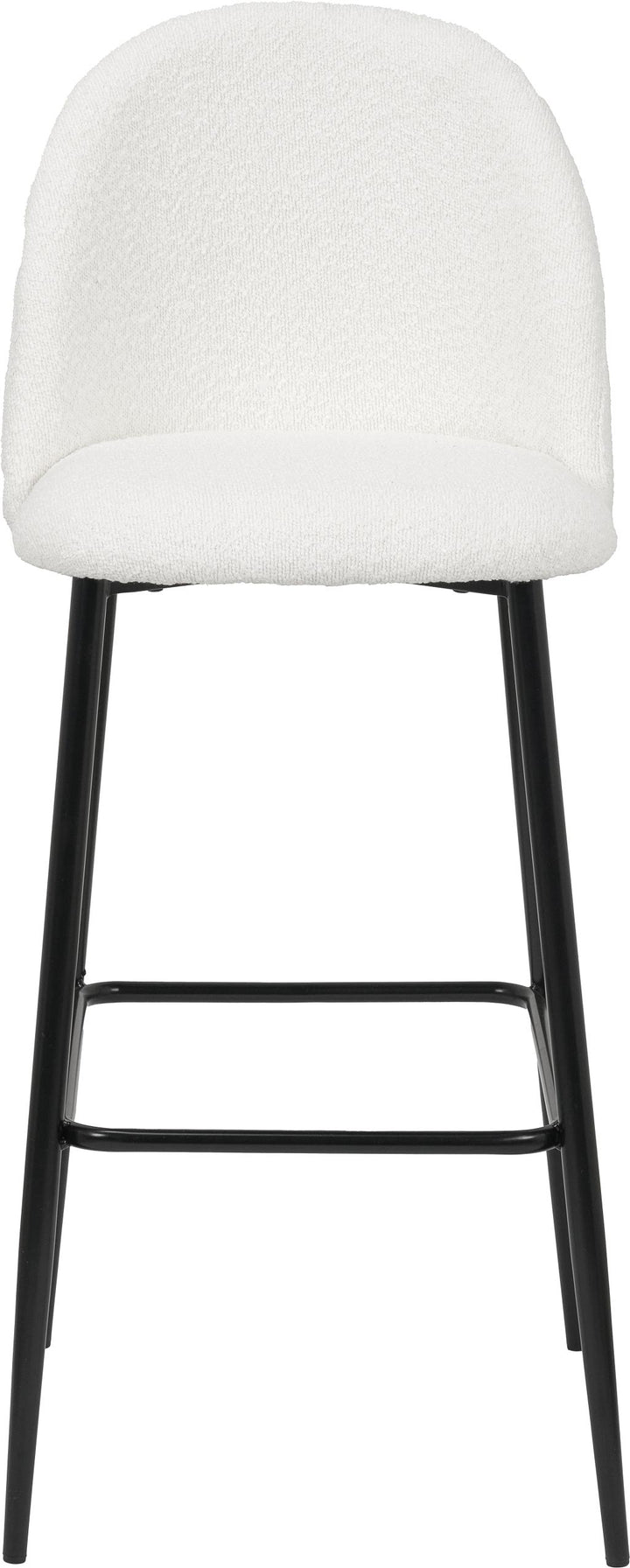 Turi Bouclé Fabric and Black Metal Bar Stool