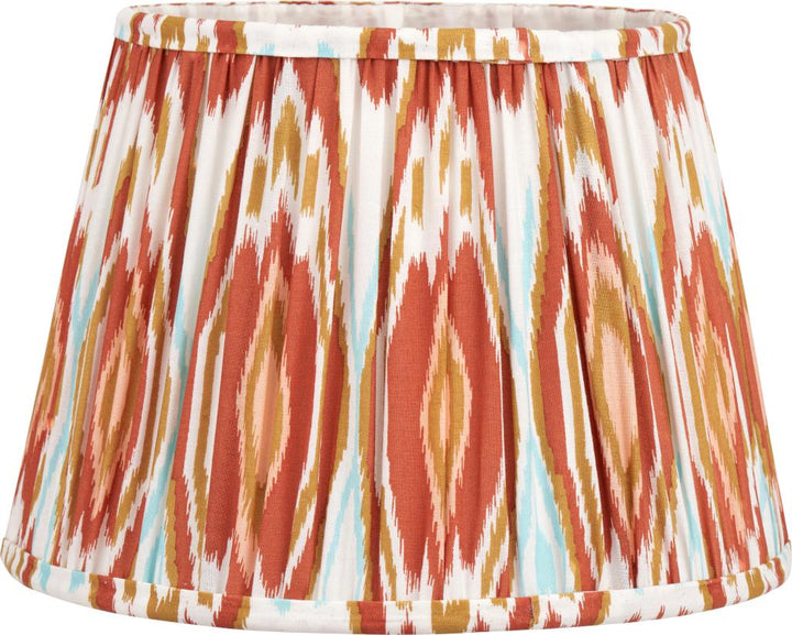 Izara 30cm Cinnamon Ikat Patterned Mushroom Pleat Tapered Shade