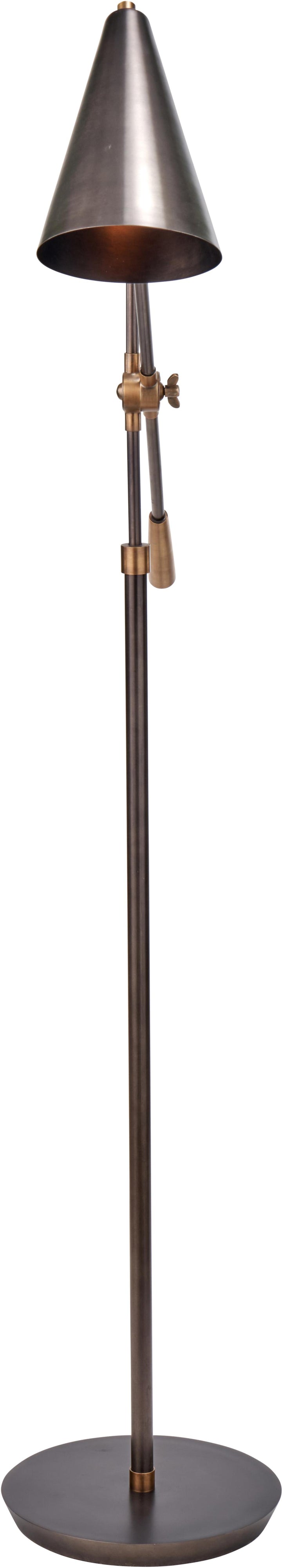 Emiliano Antique Bronze and Antique Brass Adjustable Task Floor Lamp