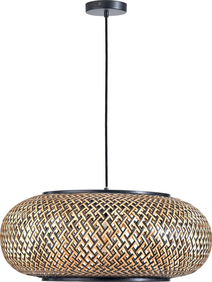 Evianna Black and Natural Rattan Large Pendant