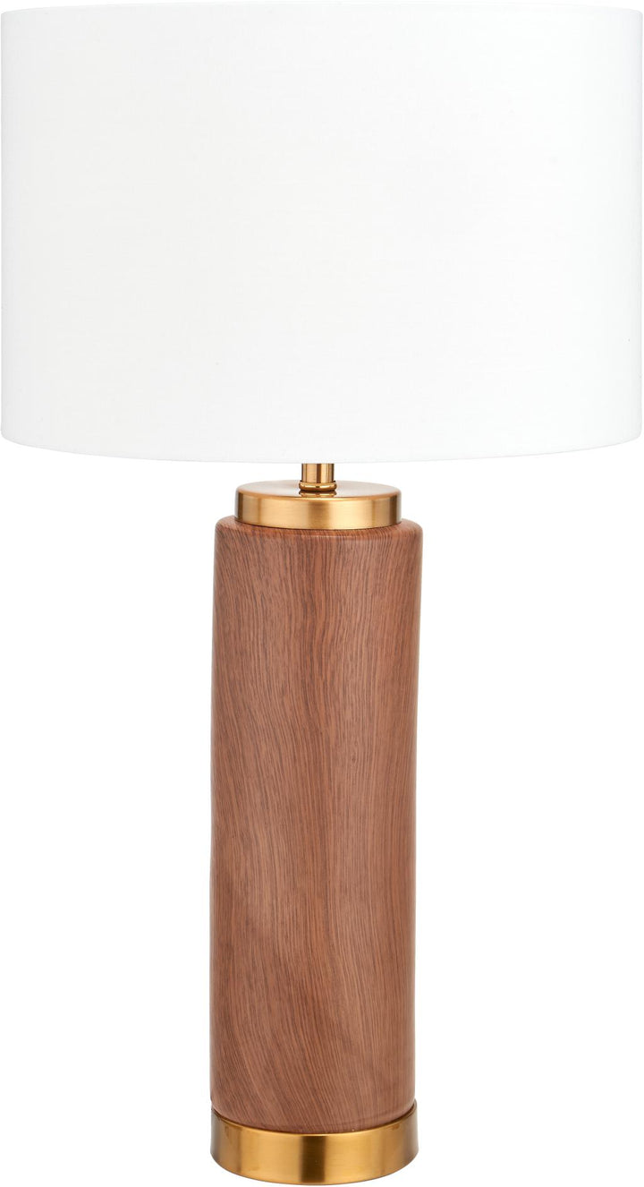 Carrara Wood Effect Ceramic Tall Table Lamp