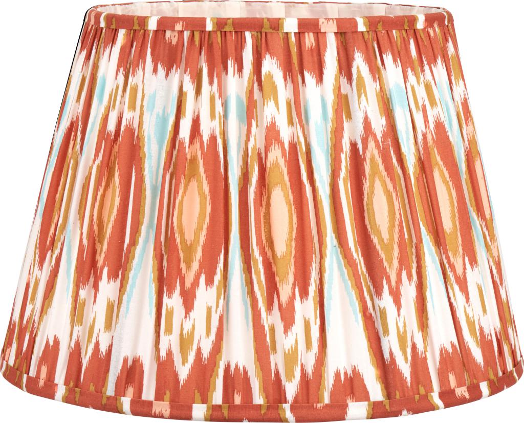 Izara 40cm Cinnamon Ikat Patterned Mushroom Pleat Tapered Shade