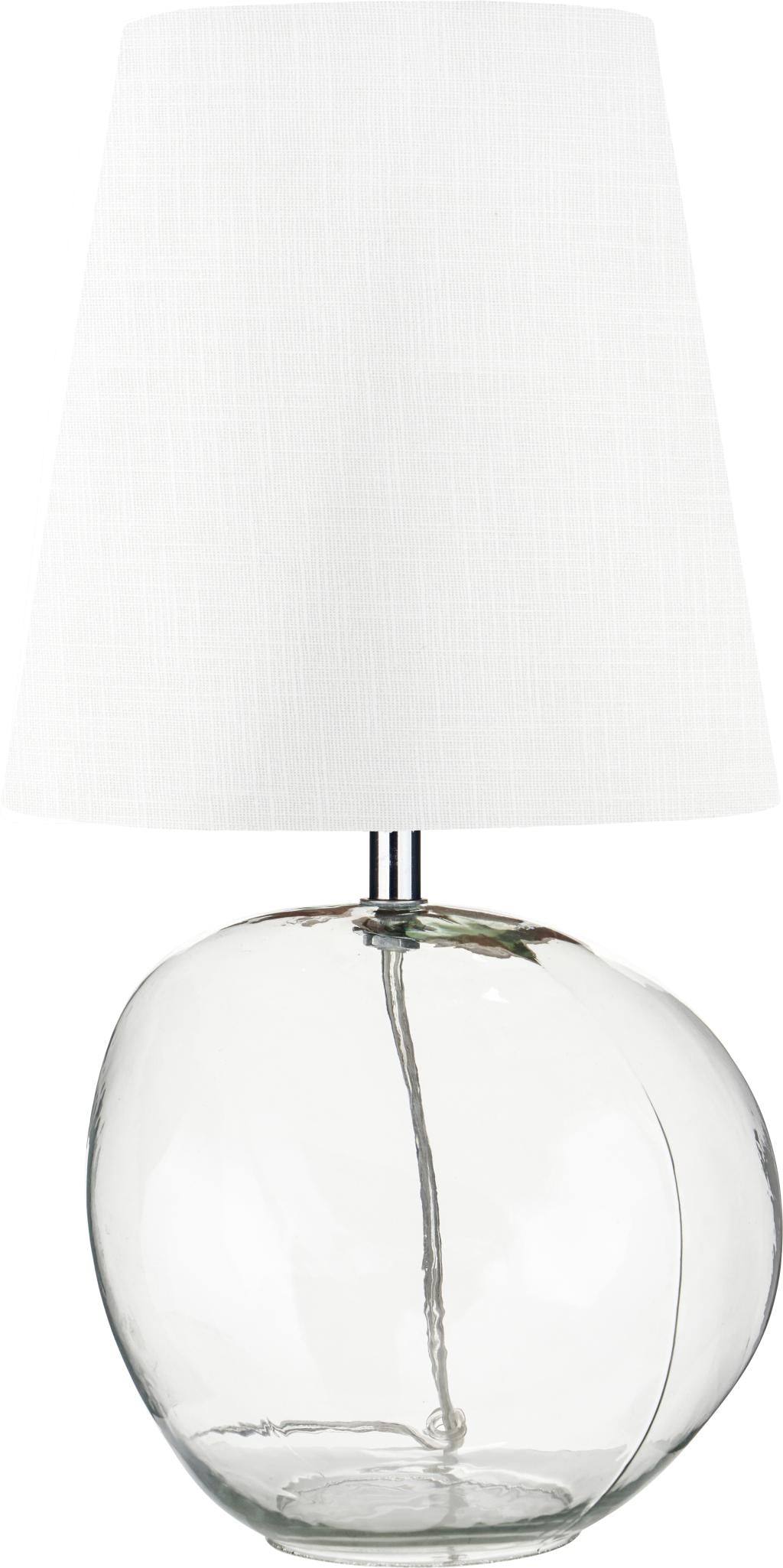 Hallie Clear Glass and White Shade Table Lamp