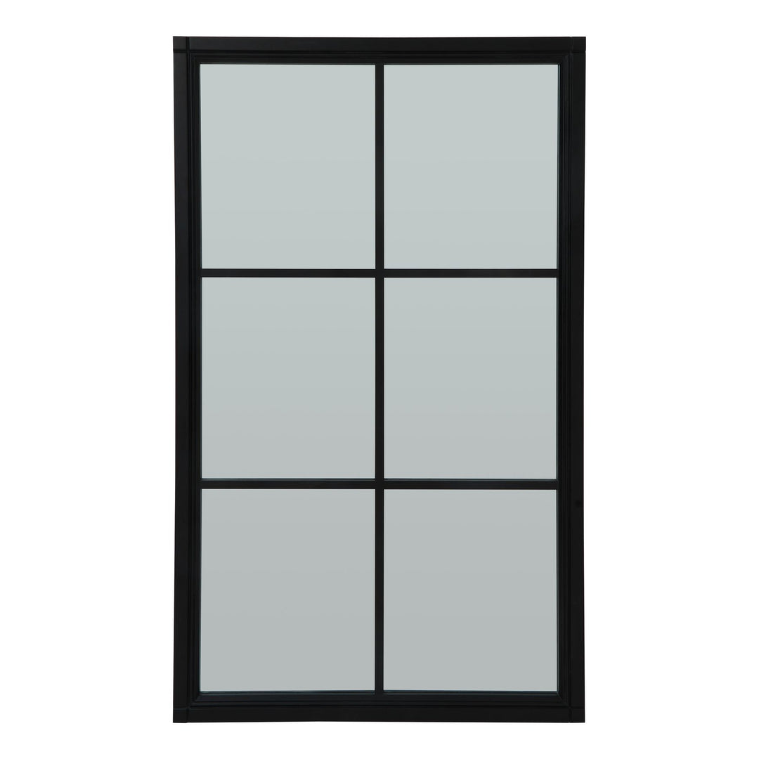 Black Wood Large Window Mirror