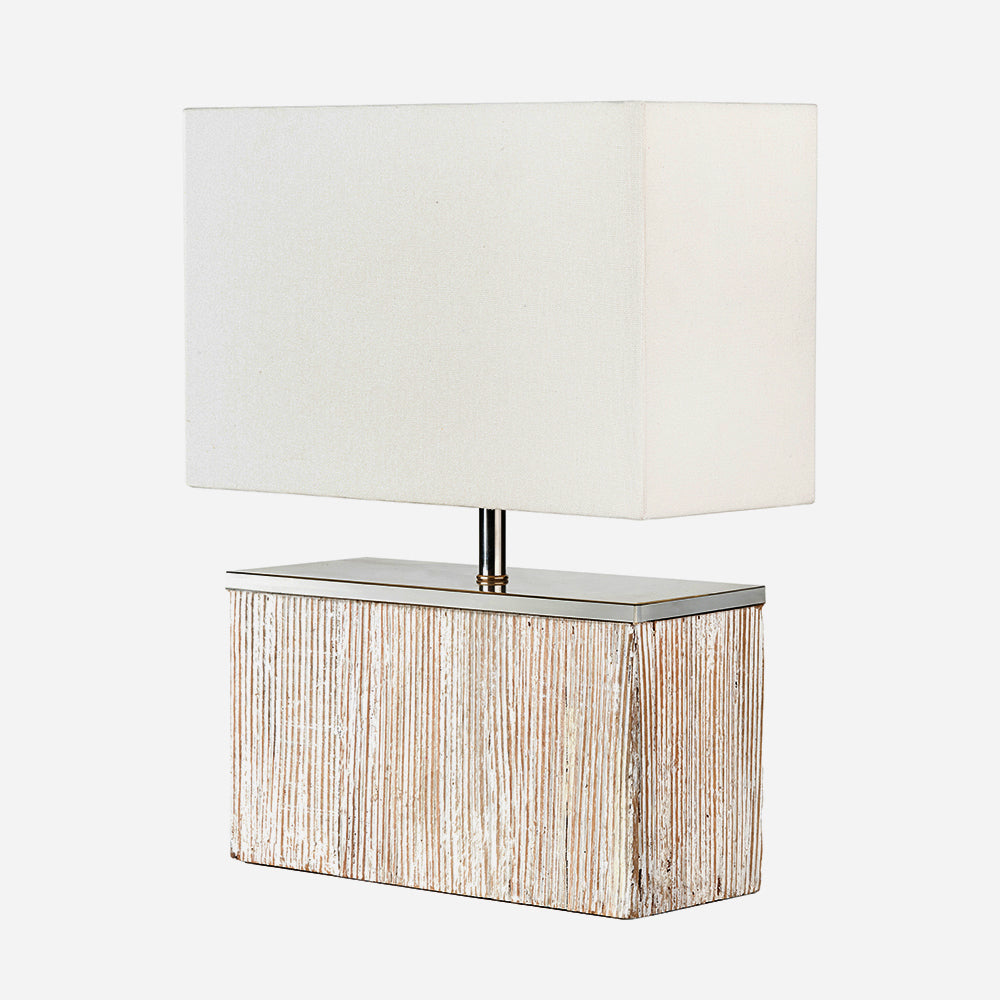 Hampton White Wash Wood Table Lamp