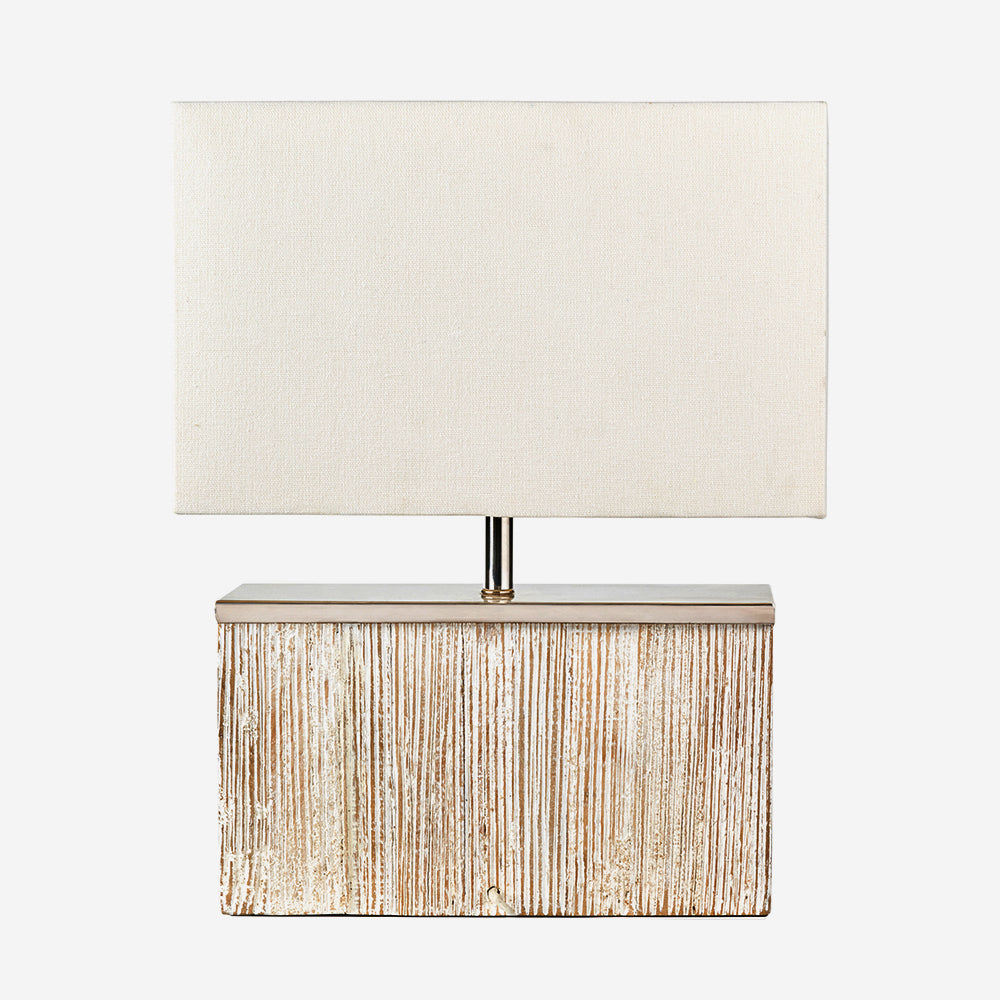 Hampton White Wash Wood Table Lamp