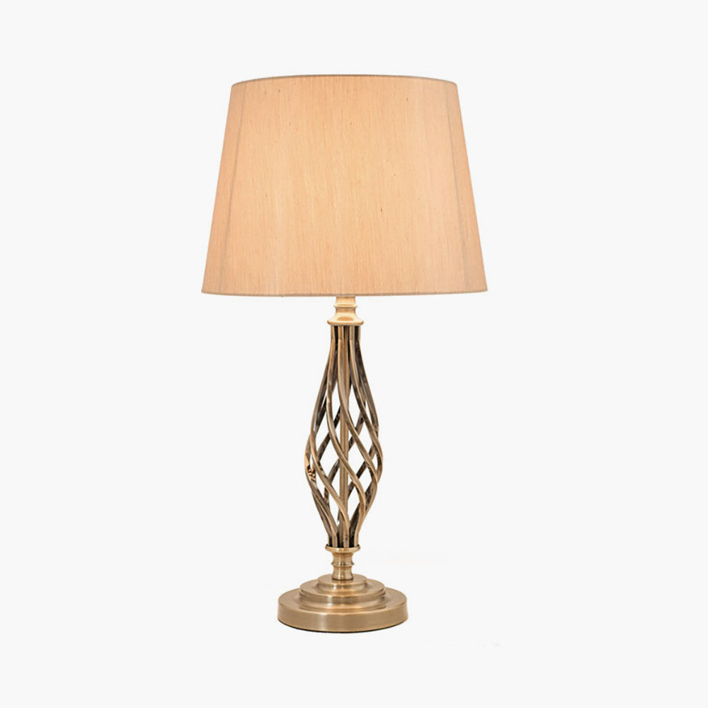 Jenna Silver Metal Twist Detail Table Lamp