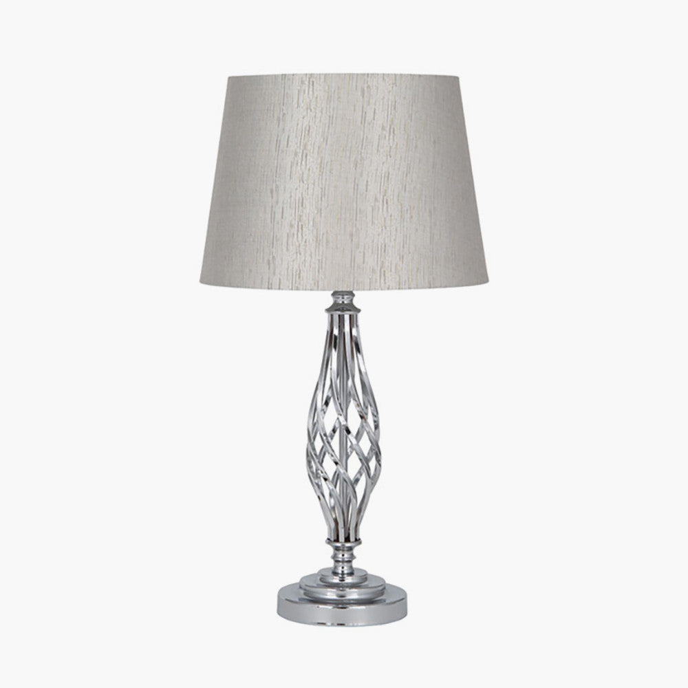 Jenna Silver Metal Twist Detail Table Lamp