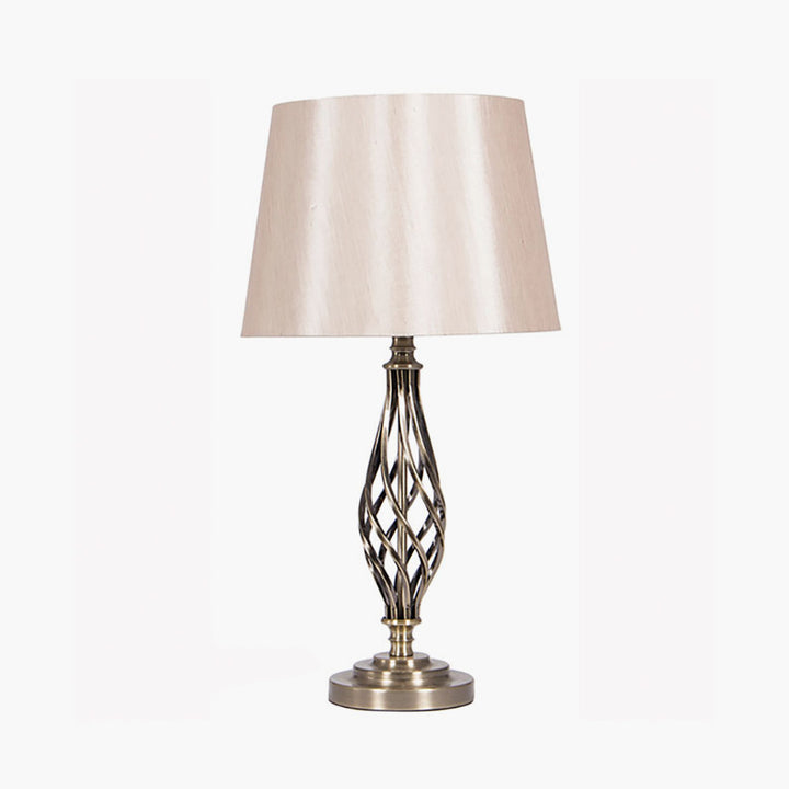 Jenna Antique Brass Metal Twist Detail Table Lamp