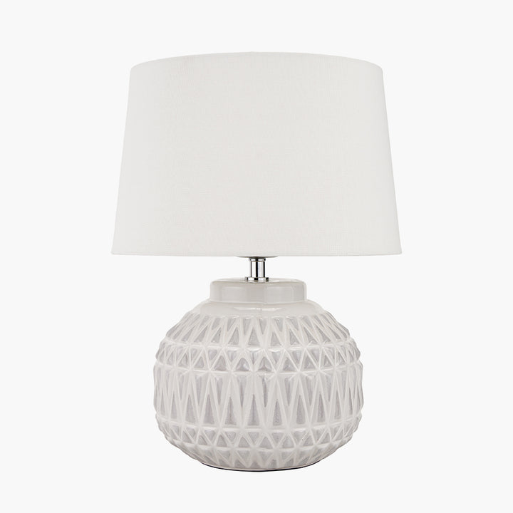 Anneli Warm White Aztec Texture Ceramic Table Lamp