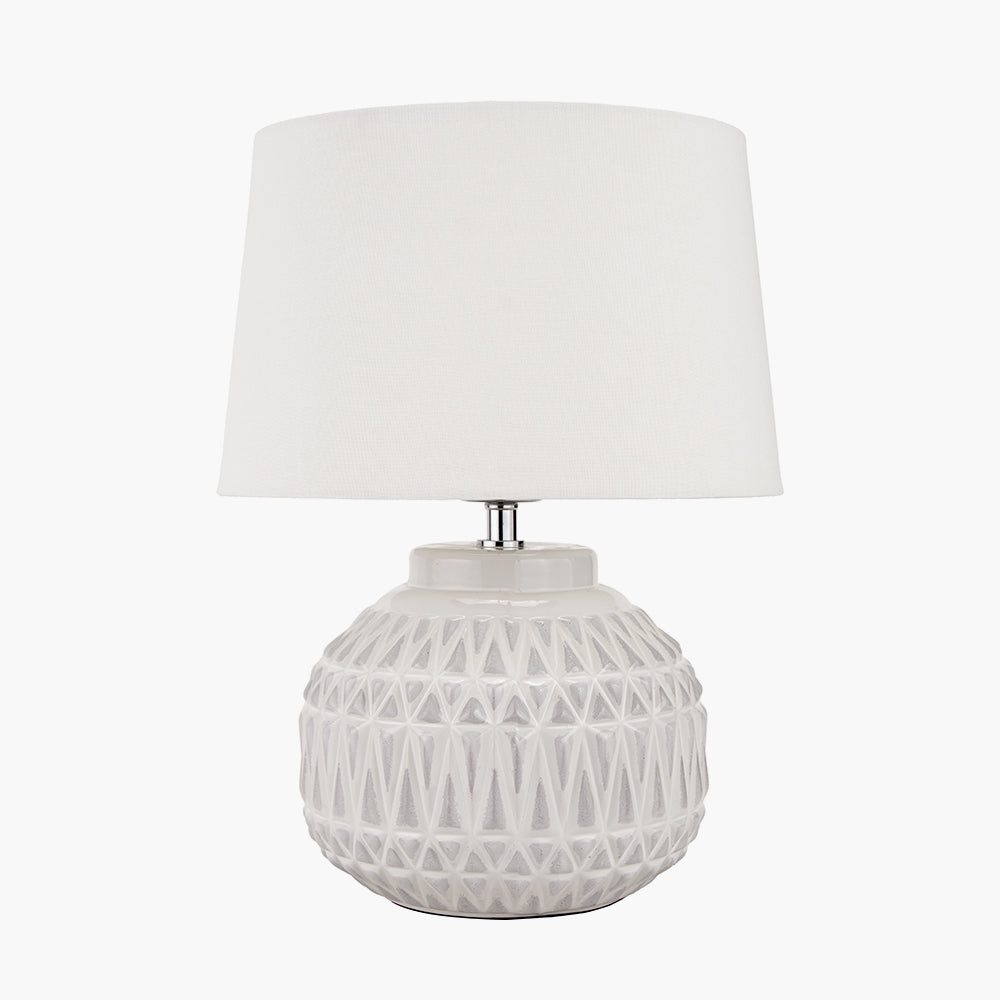 Anneli Warm White Aztec Texture Ceramic Table Lamp