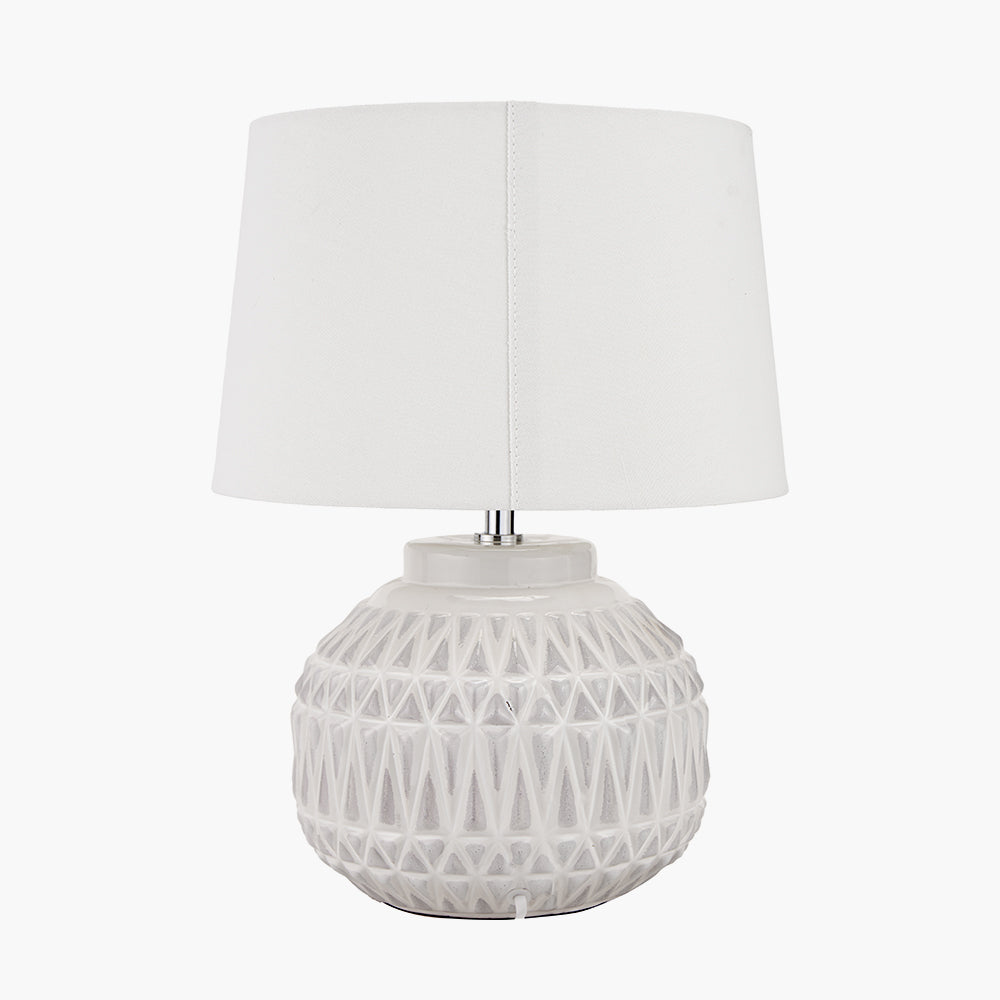 Anneli Warm White Aztec Texture Ceramic Table Lamp