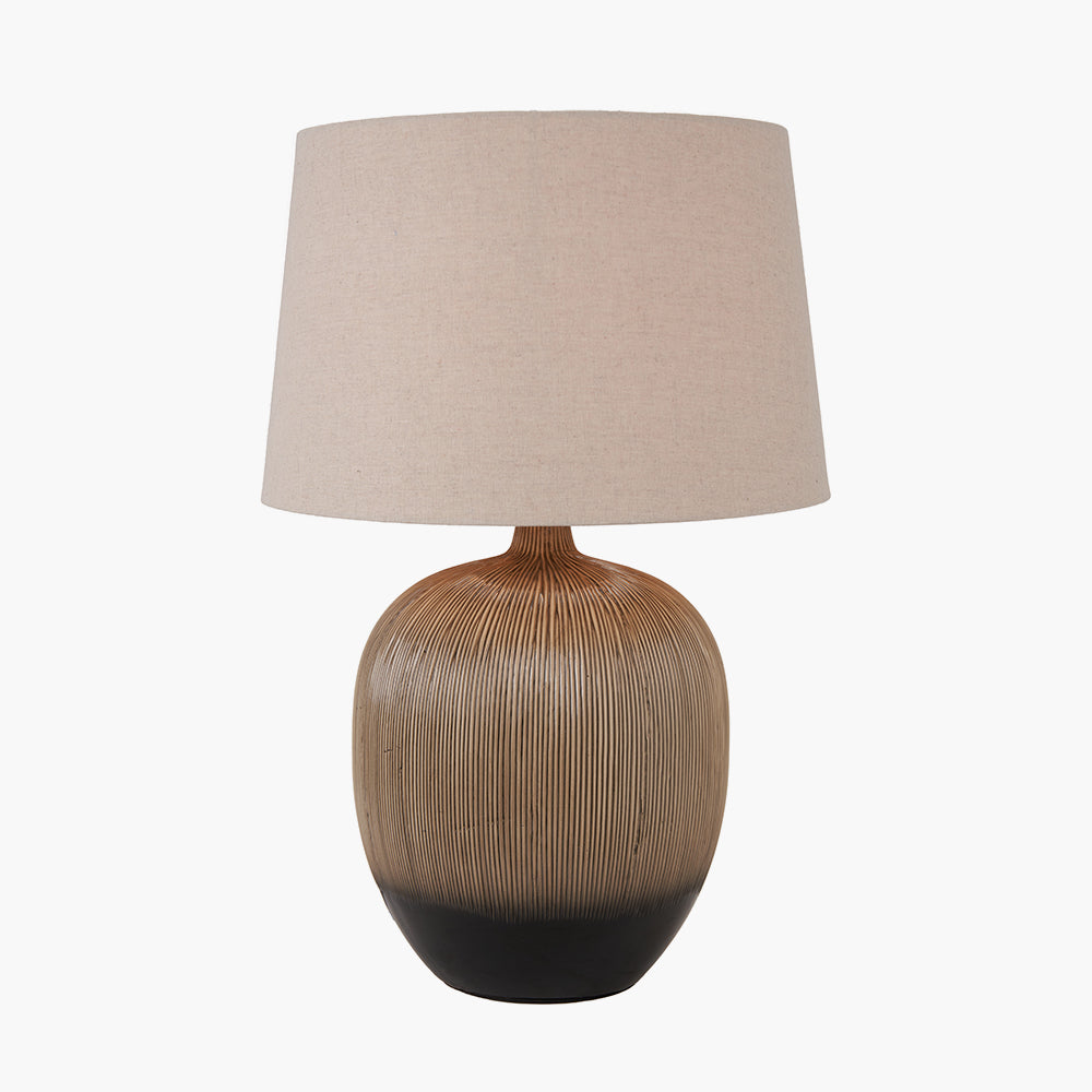 Greta Brown and Black Textured Ceramic Table Lamp