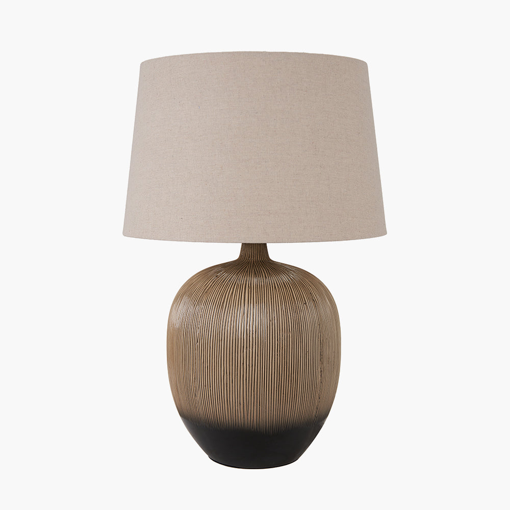 Greta Brown and Black Textured Ceramic Table Lamp