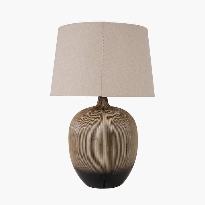 Greta Brown and Black Textured Ceramic Table Lamp