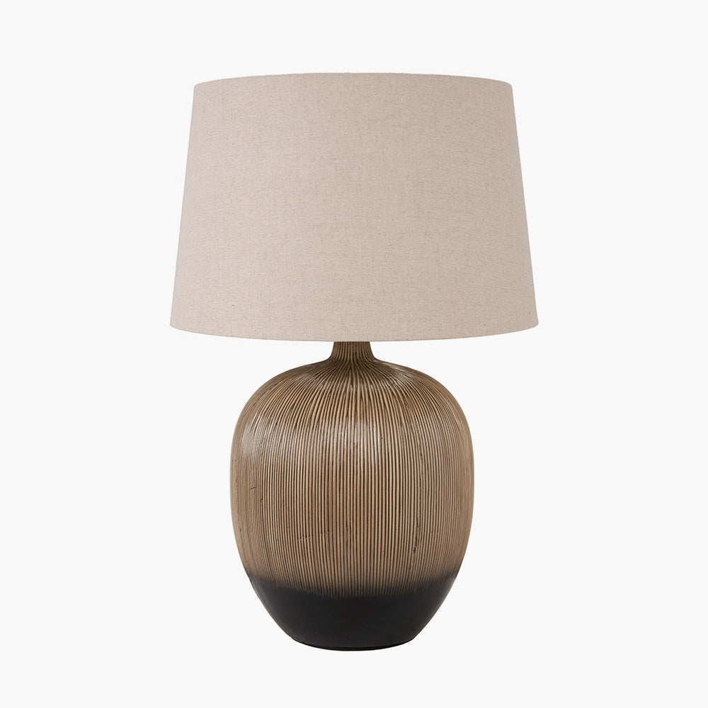 Greta Brown and Black Textured Ceramic Table Lamp