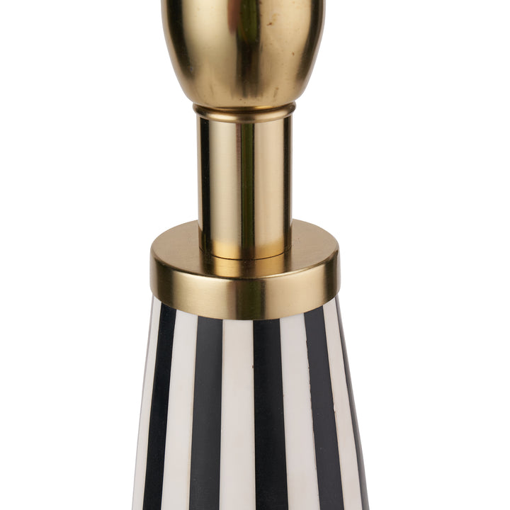 Alejo Black and White Stripe Conical Resin Table Lamp Base