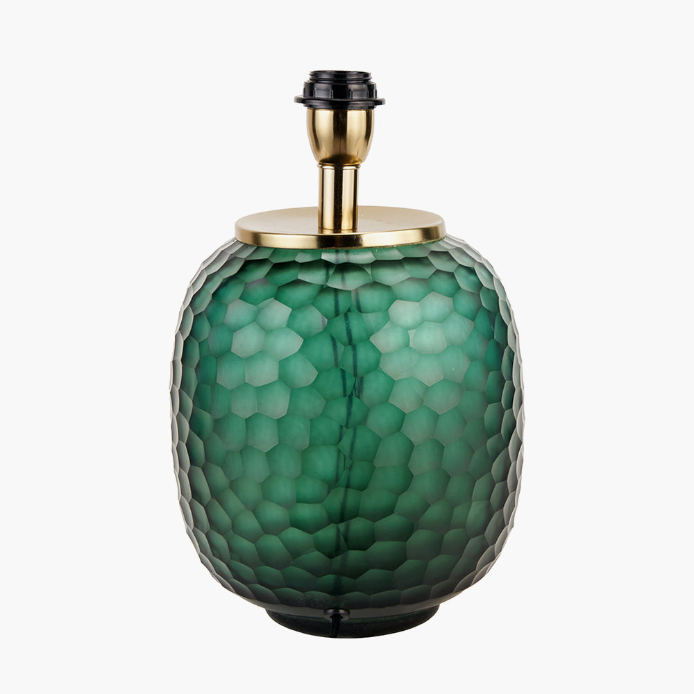 Camila Green Cold Cut Textured Glass Table Lamp Base