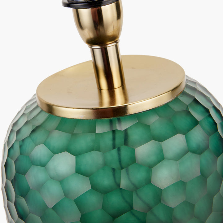 Camila Green Cold Cut Textured Glass Table Lamp Base