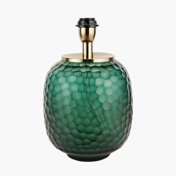 Camila Green Cold Cut Textured Glass Table Lamp Base