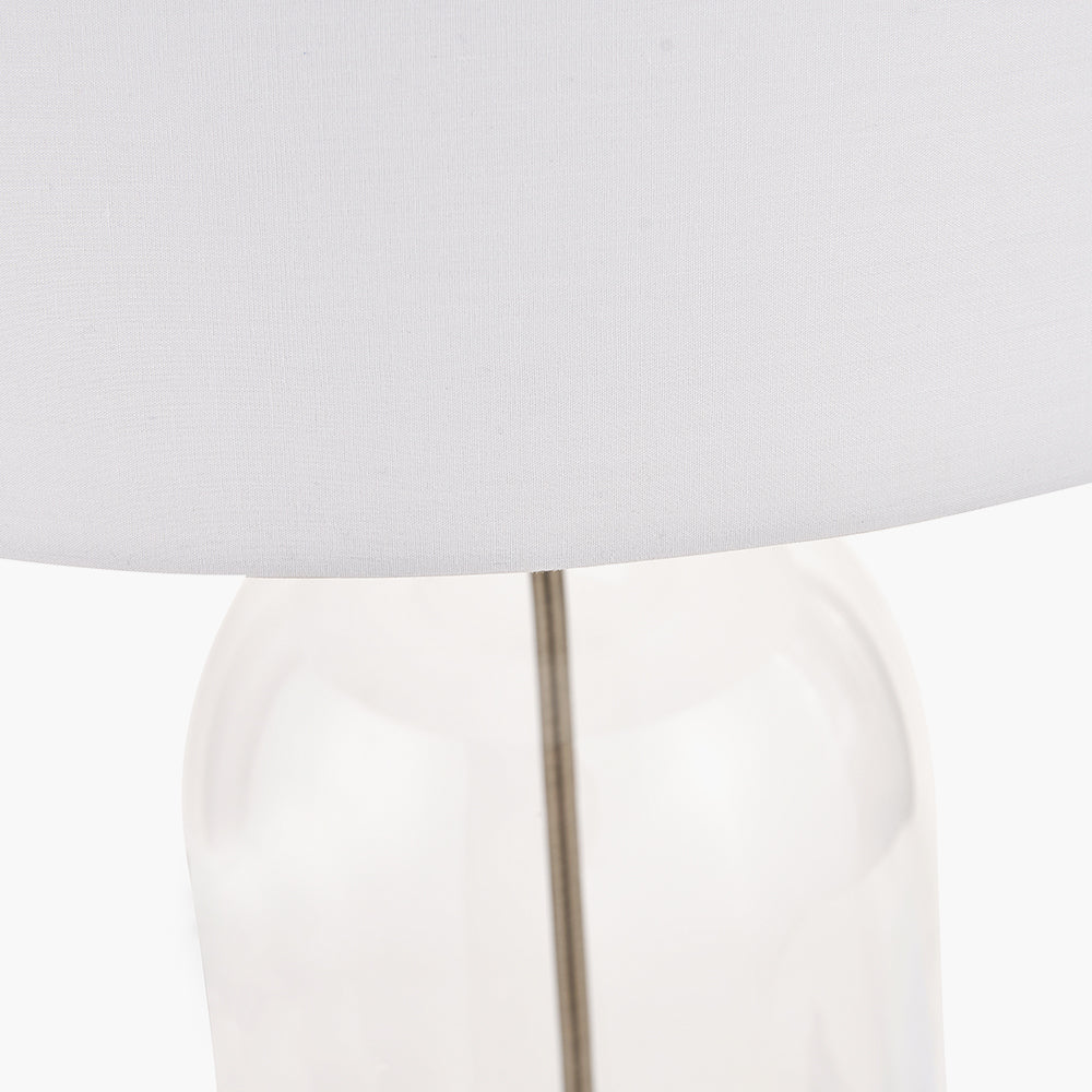 Cloche Clear Glass and Antique Brass Table Lamp