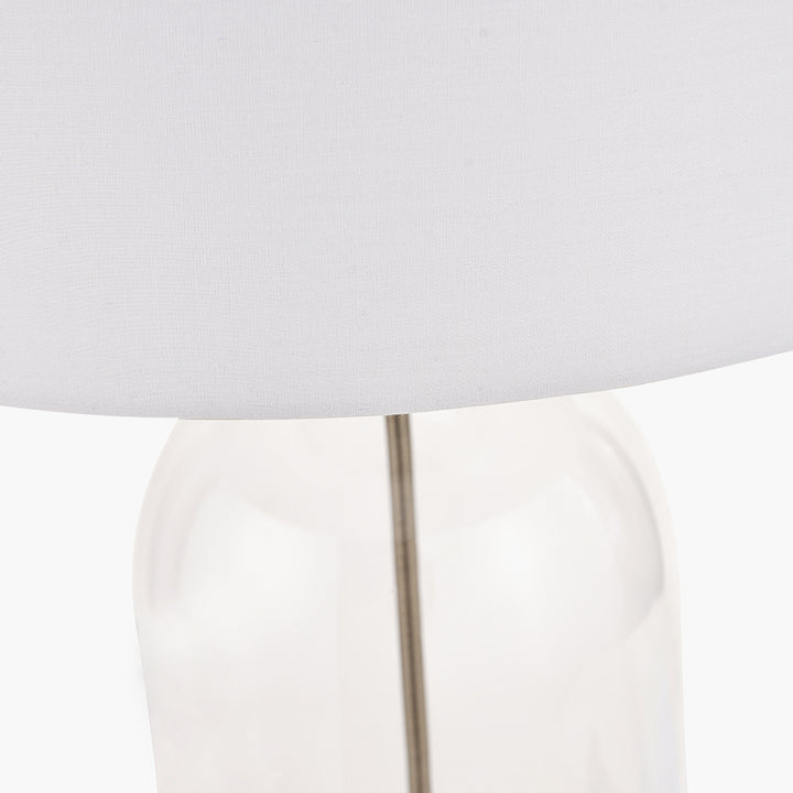 Cloche Clear Glass and Antique Brass Table Lamp