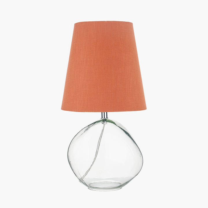 Hallie Clear Glass and Terracotta Shade Table Lamp