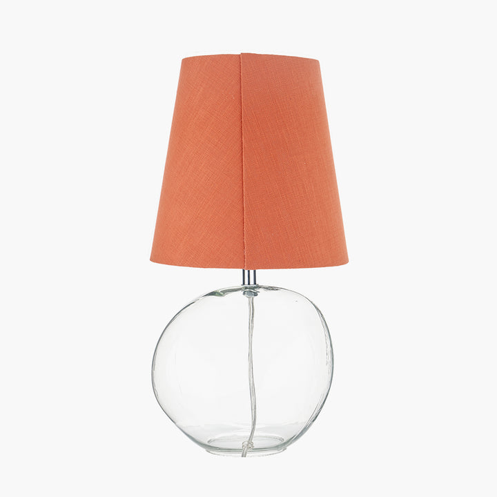 Hallie Clear Glass and Terracotta Shade Table Lamp