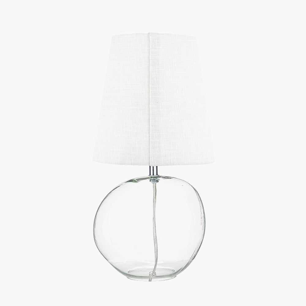 Hallie Clear Glass and White Shade Table Lamp