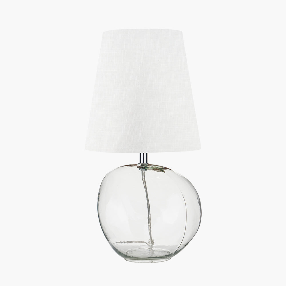 Hallie Clear Glass and White Shade Table Lamp