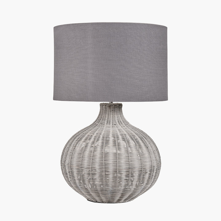 Allona Grey Wash Rattan Table Lamp