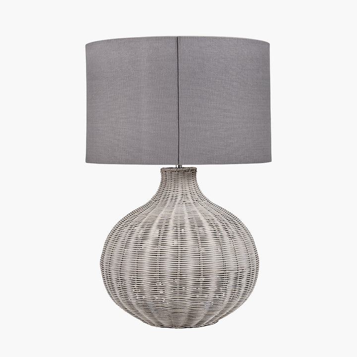 Allona Grey Wash Rattan Table Lamp