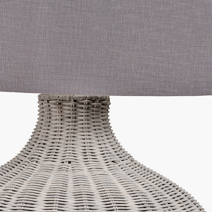 Allona Grey Wash Rattan Table Lamp